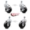 Service Caster 4 Inch Soft Rubber Wheel Swivel 12mm Threaded Stem Caster Brakes SCC, 2PK SCC-TS20S414-SRS-M1215-2-TLB-2 - alternate 1